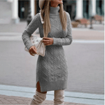 Robe Pull Col à Revers à Manches Longues pour Femme - Emilia Lane