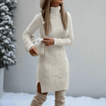 Robe Pull Col Roulé Bohème pour Femmes - Emilia Lane