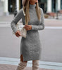 Robe Pull Courte et Moulante à Manches Longues et Col Roulé pour Femme - Emilia Lane
