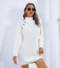 Robe Pull Courte Femme à Manches Longues et Coupe Ample avec Col Roulé - Emilia Lane