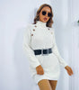 Robe Pull Courte Femme à Manches Longues et Coupe Ample avec Col Roulé - Emilia Lane