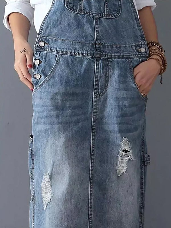 Robe Salopette Longue en Jean pour Femmes - Emilia Lane