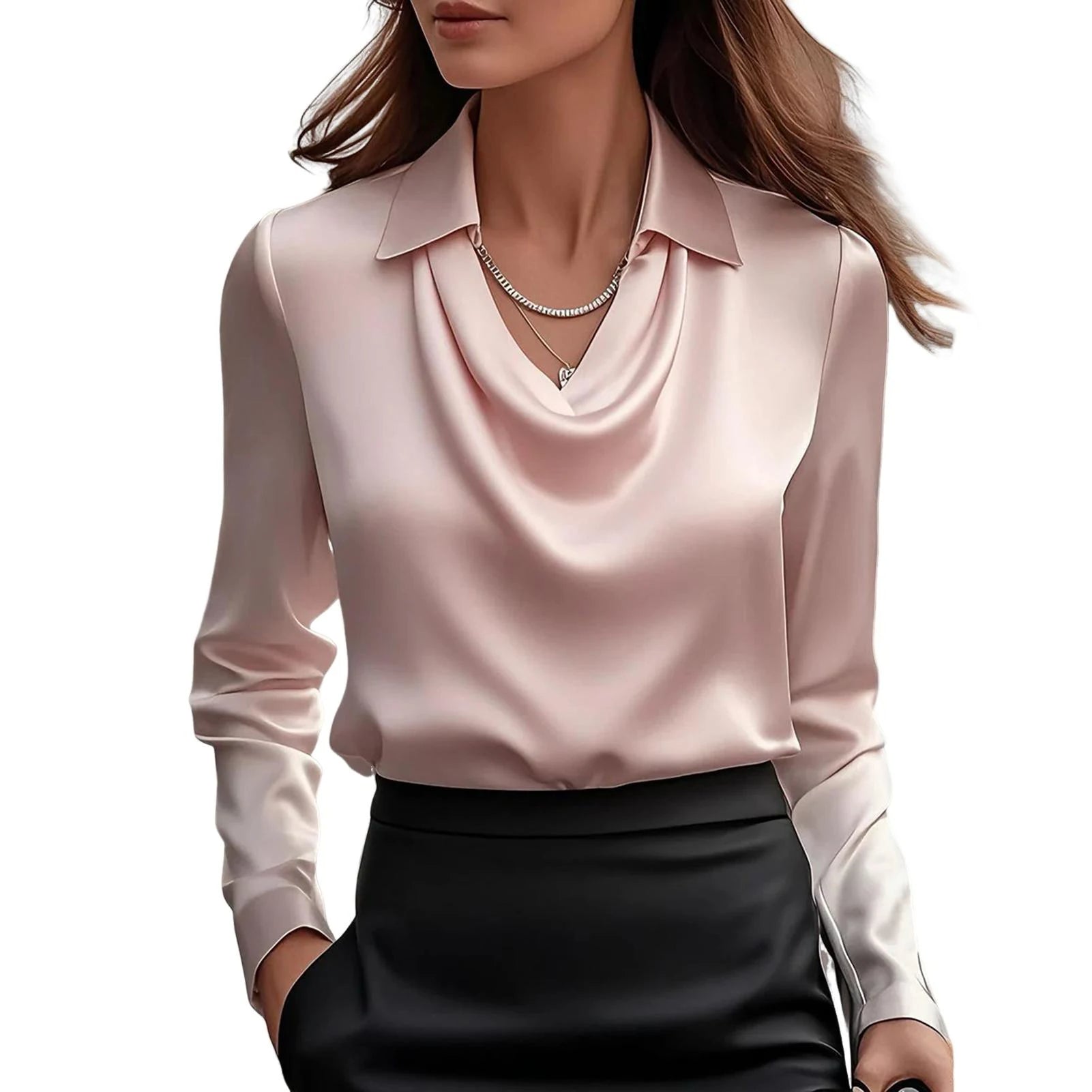 Blouse satinée pour femmes