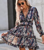 Robe Fleurie Décolleté en V pour Femmes