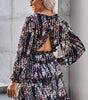 Robe Fleurie Décolleté en V pour Femmes