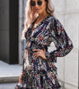 Robe Fleurie Décolleté en V pour Femmes