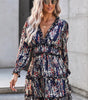 Robe Fleurie Décolleté en V pour Femmes