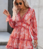 Robe Fleurie Décolleté en V pour Femmes