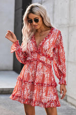 Robe Fleurie Décolleté en V pour Femmes