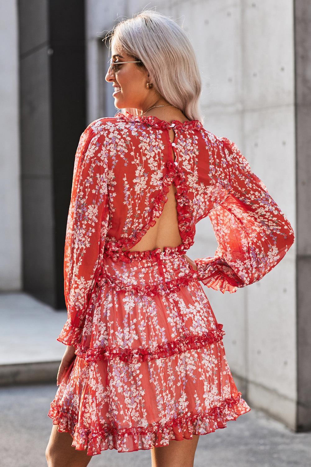 Robe Fleurie Décolleté en V pour Femmes