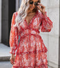 Robe Fleurie Décolleté en V pour Femmes