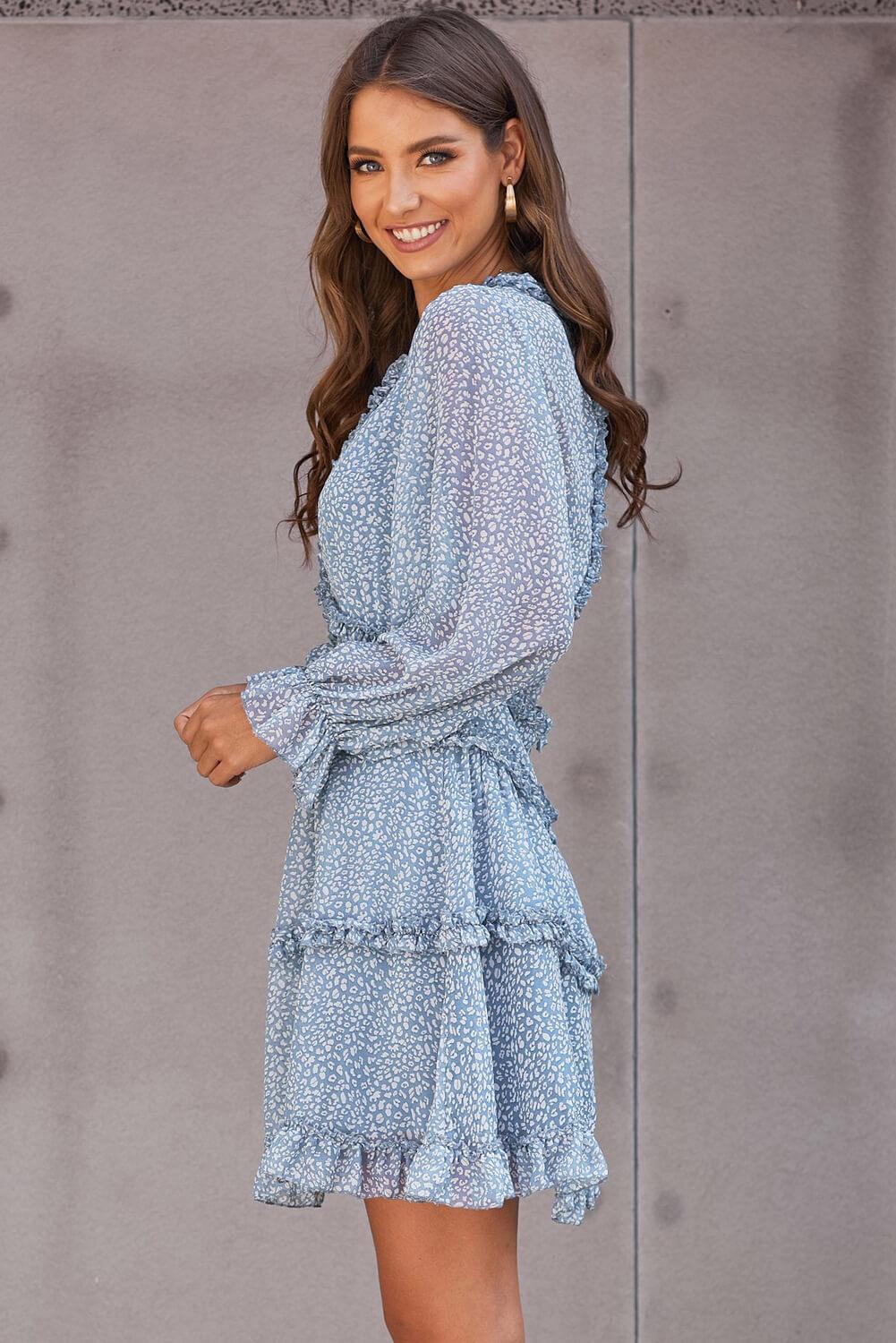 Robe Fleurie Décolleté en V pour Femmes