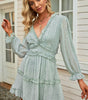 Robe Fleurie Décolleté en V pour Femmes