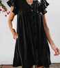 Robe Décolleté en V avec Manches Volantes pour Femmes