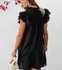 Robe Décolleté en V avec Manches Volantes pour Femmes