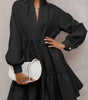 Robe à Volants avec Col Frivole pour Femmes