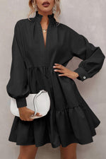 Robe à Volants avec Col Frivole pour Femmes
