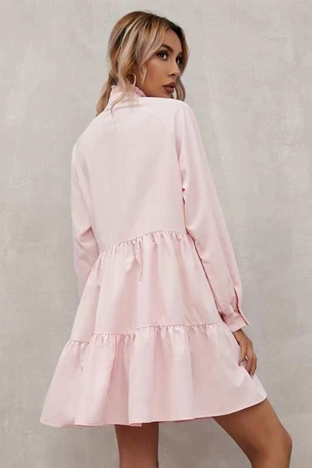 Robe à Volants avec Col Frivole pour Femmes