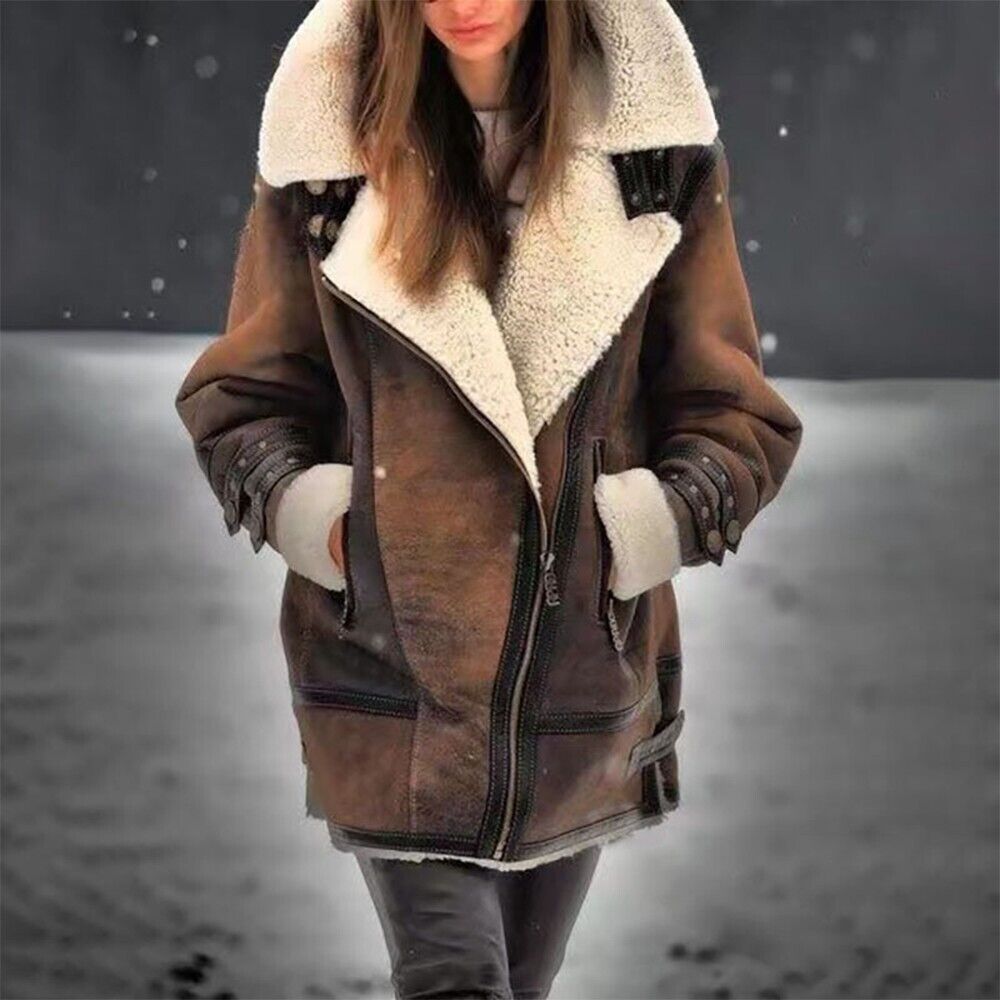 Veste en Daim Sherpa Elégante pour Femmes