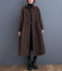 Manteau Cintré en Velours Côtelé pour Femmes