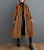 Manteau Cintré en Velours Côtelé pour Femmes