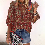 Blouse imprimée à manches trois-quarts pour Femmes