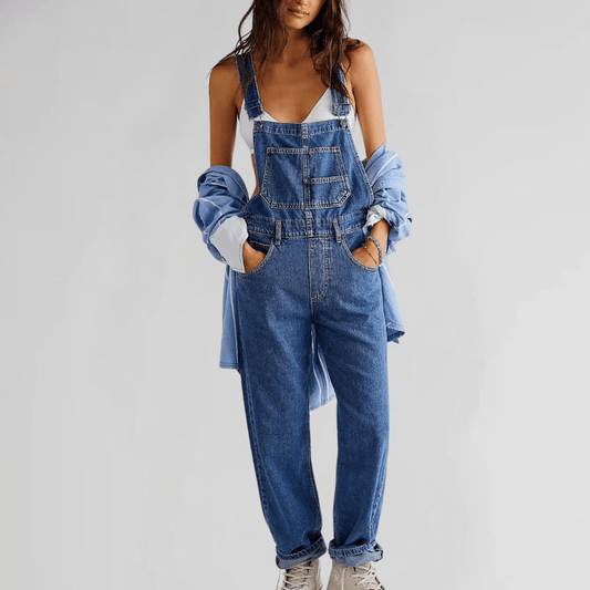 Salopette en Jean Croisée pour Femmes - Emilia Lane