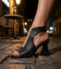 Sandales à Talon Épais Design Tissé pour Femmes - Emilia Lane
