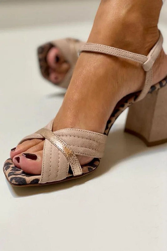 Sandales à Talons Larges et Lanières croisées pour Femmes - Emilia Lane