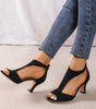 Sandales à Talons Simples en Suède pour Femmes - Emilia Lane