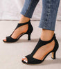 Sandales à Talons Simples en Suède pour Femmes - Emilia Lane