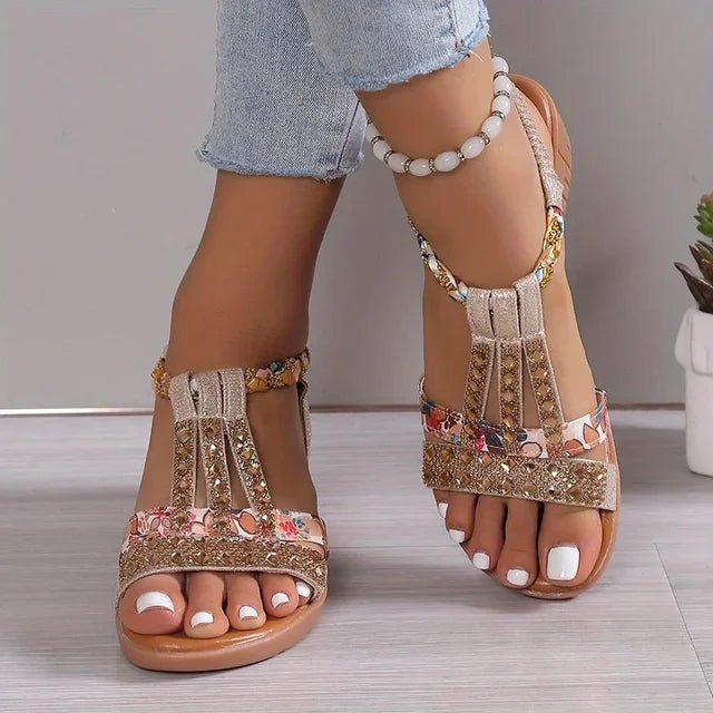 Sandales Compensées à Strass pour Femme | Idéales pour les Sorties - Emilia Lane