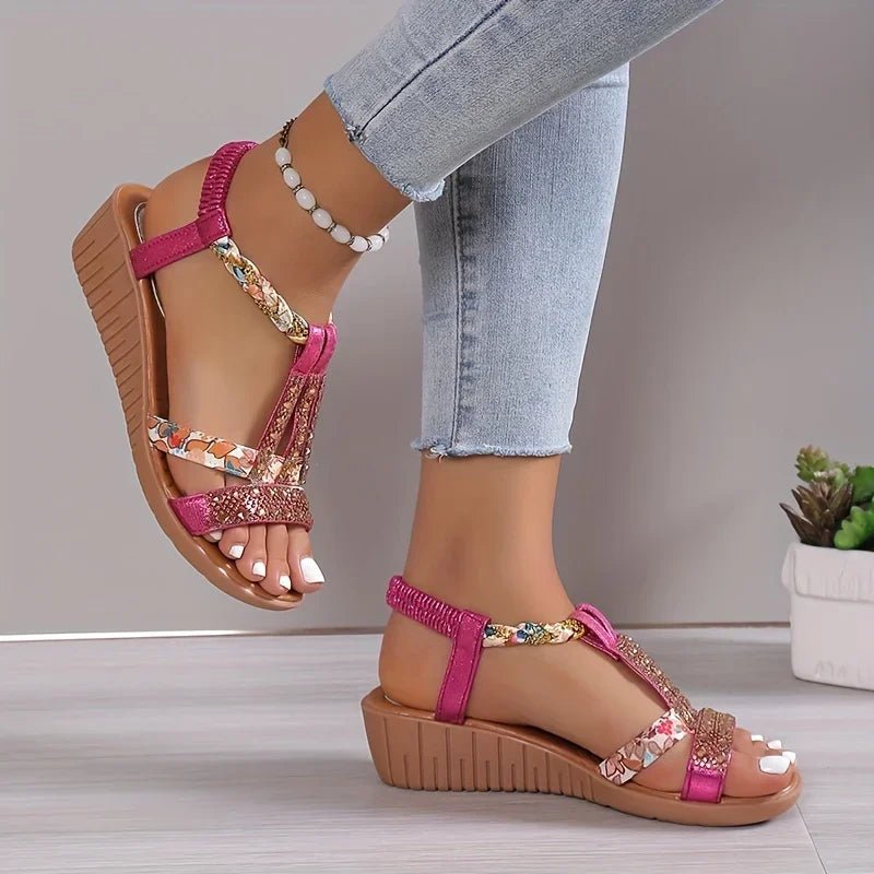 Sandales Compensées à Strass pour Femme | Idéales pour les Sorties - Emilia Lane