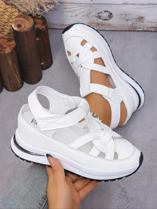 Sandales compensées avec bride Velcro pour femmes - Emilia Lane