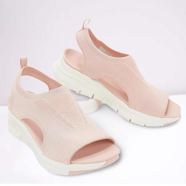 Sandales Compensées en Maille et Semelle Orthopédique pour Femme | Idéales pour l'Été