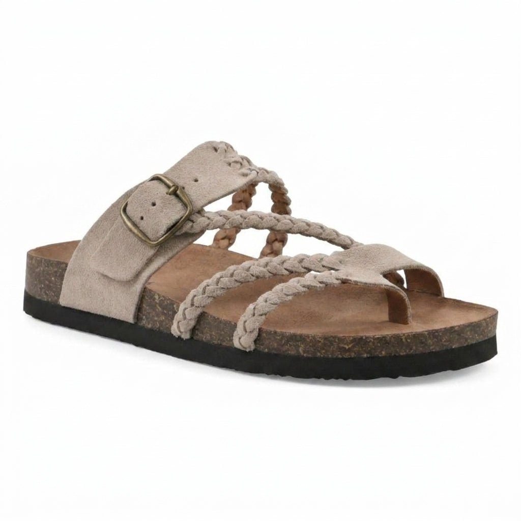 Sandales Plates Tressées à Boucle Ajustable pour Femme - Emilia Lane