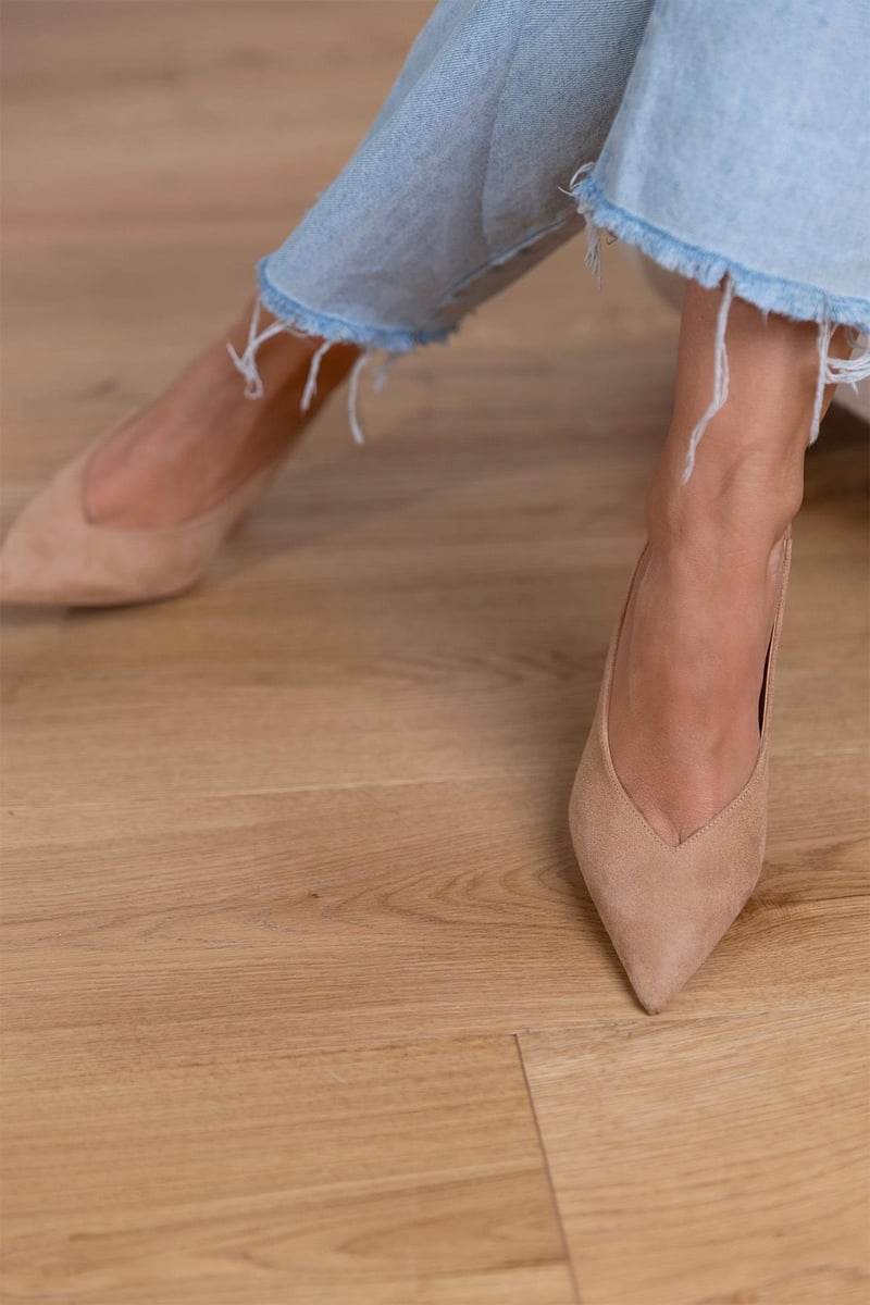 Escarpins Slingback Femme À Talon Aiguille Et Bout Pointu