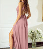 Robe en satin avec accent nœud et dos ouvert