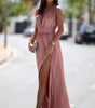 Robe en satin avec accent nœud et dos ouvert