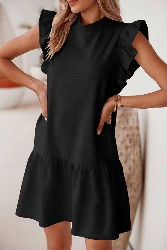 Robe Shift Élégante Col Rond pour Femmes