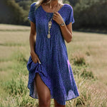 Robe longue imprimée bohème à col V pour femmes