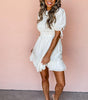 Robe Mini Smockée à Col Montant pour Femmes