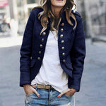 Blazer Chic à Col Montant pour Femmes