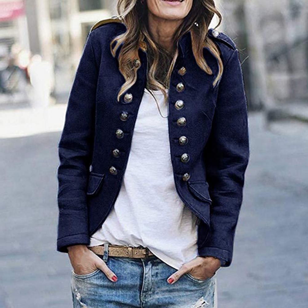 Blazer Chic à Col Montant pour Femmes