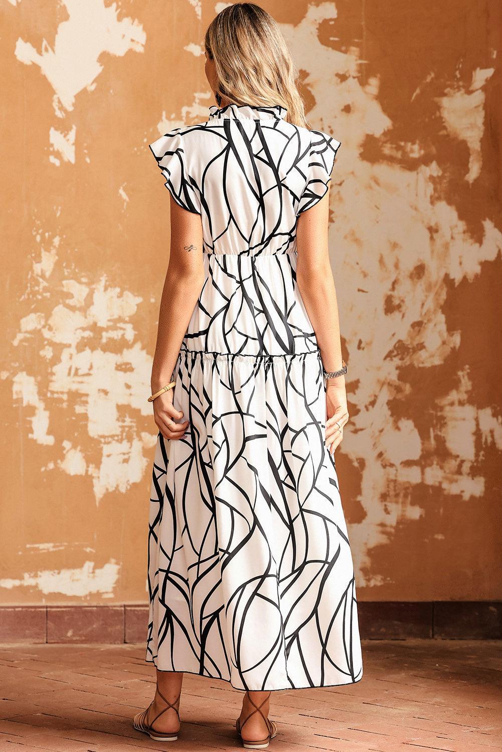Robe Maxi Élégante avec Motif Exclusif pour Femmes