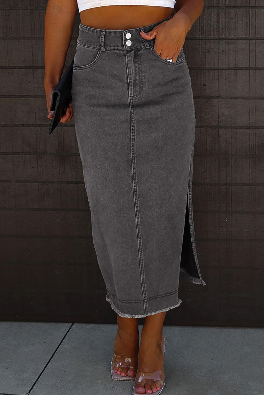 Jupe Midi en Denim Élégante pour Femmes