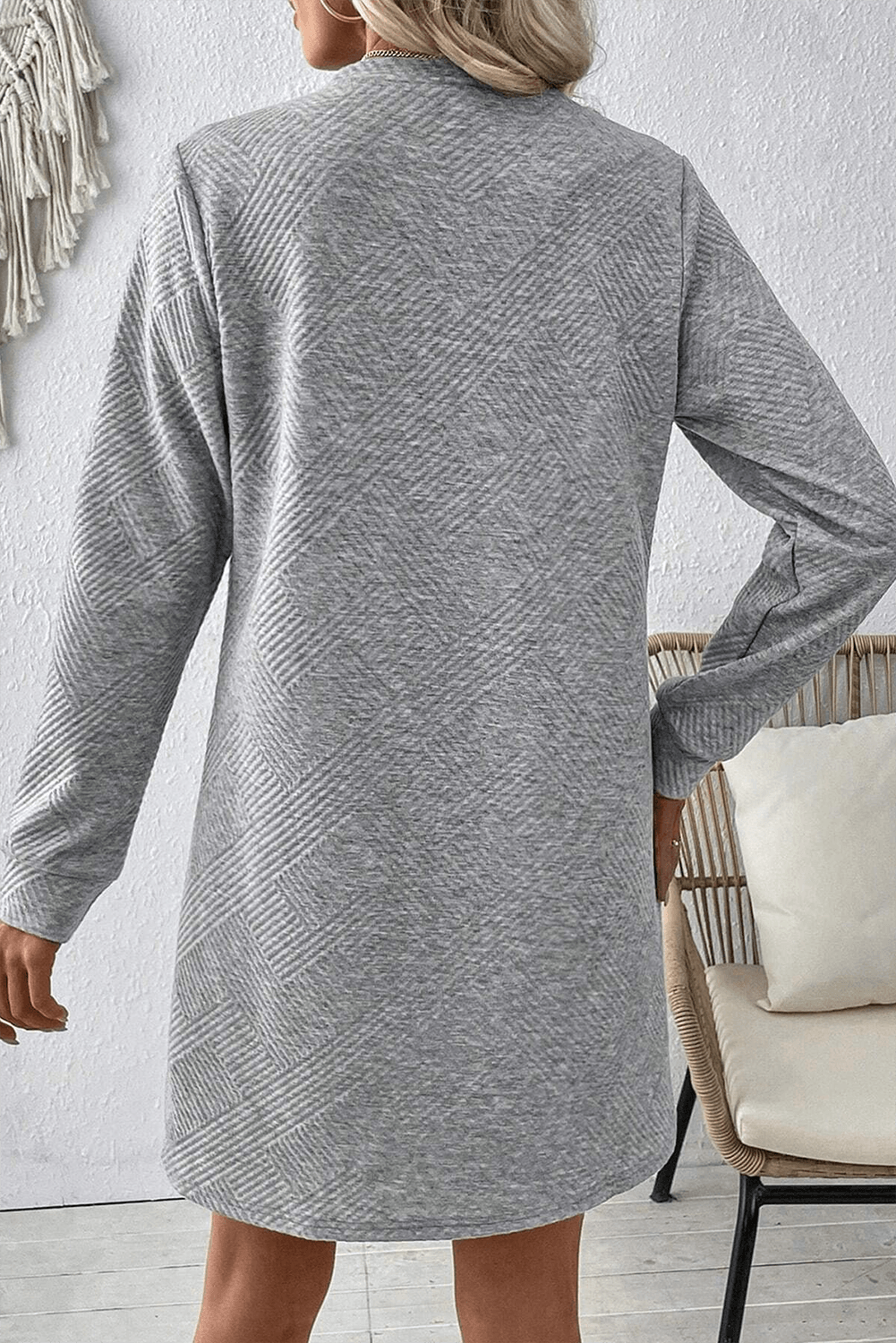 Robe Shift Élégante à Manches Longues pour Femmes