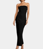 Robe Sans Bretelles en Tissu Fluide pour Femmes