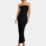 Robe Sans Bretelles en Tissu Fluide pour Femmes