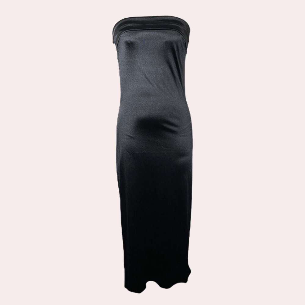Robe Sans Bretelles en Tissu Fluide pour Femmes